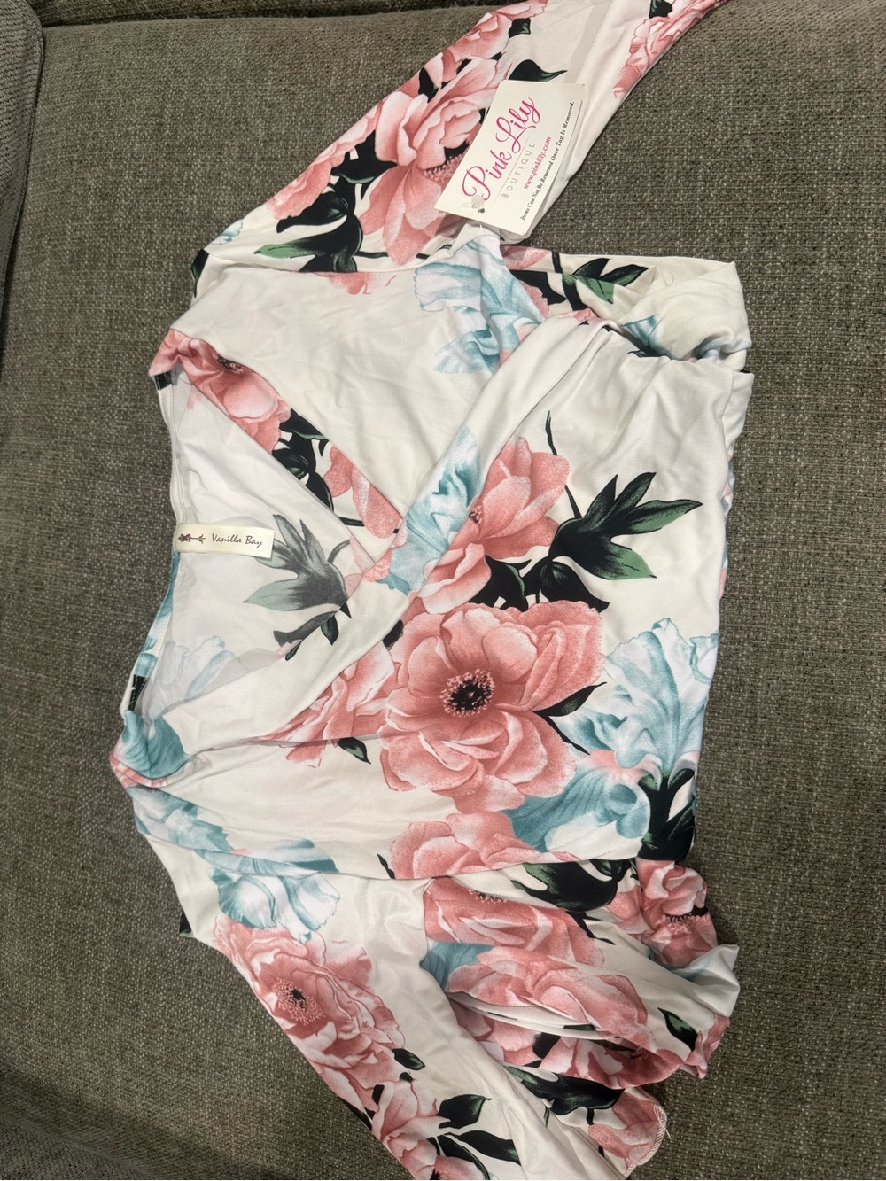Pink Lily White Floral Maxi Dress - Pink & Blue Blooms